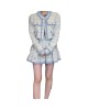 【二手精品9.9新】CHANEL 精品系列的斜紋軟呢（Tweed）百褶短裙(腰30臀44長38)編號S460