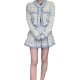【二手精品9.9新】CHANEL 精品系列的斜紋軟呢（Tweed）百褶短裙(腰30臀44長38)編號S460