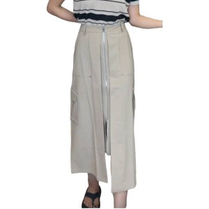 【二手精品9.9新】PRADA（普拉達）工裝風格拉鍊設計中長裙(腰36臀48長84)編號S461
