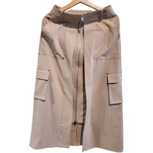 【二手精品9.9新】PRADA（普拉達）工裝風格拉鍊設計中長裙(腰36臀48長84)編號S461