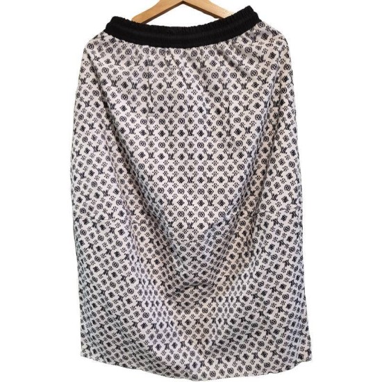 【二手精品9.9新】路易威登 (Louis Vuitton) 經典 Monogram 標誌圖案的長裙(腰34（彈性）臀55長82)編號S462