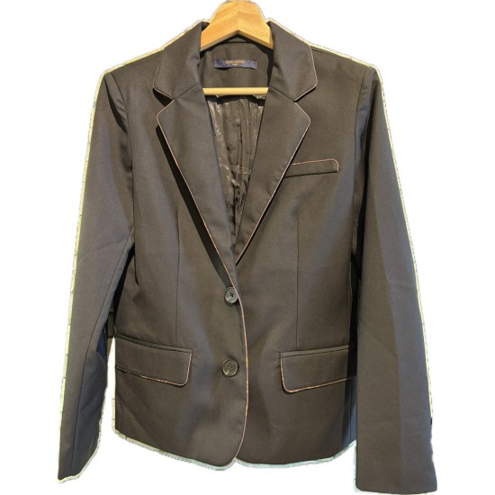 【二手精品9.9新】路易威登Louis Vuitton 女士黑色西裝外套(肩40胸48長67袖長62)編號S465