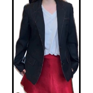 【二手精品9.9新】路易威登Louis Vuitton 女士黑色西裝外套(肩40胸48長67袖長62)編號S465