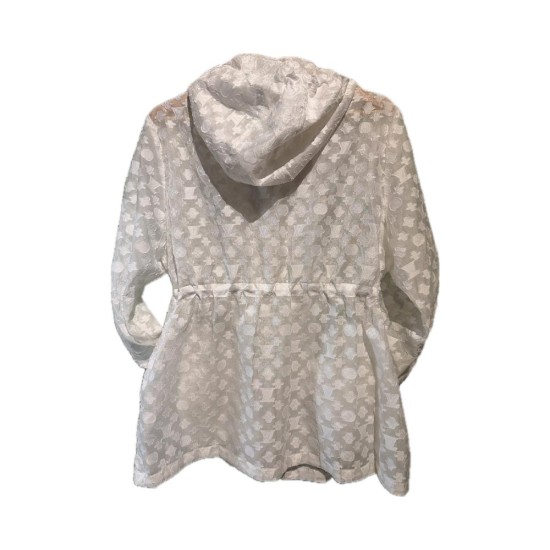 【二手精品9.9新】路易威登Louis Vuitton 的白色連帽風衣(肩42胸52長72袖長62)編號S470