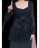 【二手精品9.9新】Chanel 的黑色長袖透膚洋裝(肩36胸42長68袖長58 )編號S475