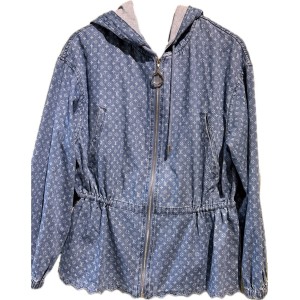 【二手精品9.9新】路易威登Louis Vuitton 品牌的 Monogram 牛仔連帽外套(肩38胸58長62 )編號S476