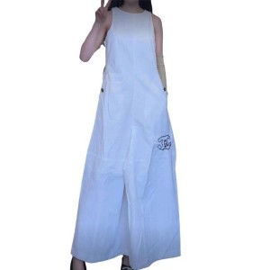 【二手精品9.9新】香奈兒（Chanel）白色削肩無袖連身裙（領寬16胸42臀50長132）編號S478