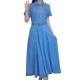 【二手精品9.9新】Miu Miu 的仿舊水洗純棉牛仔襯衫洋裝（肩38胸45長133）編號S482