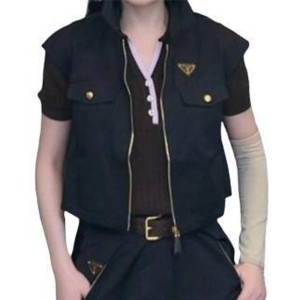 【二手精品9.9新】Prada 的短版抽繩拉鍊背心(肩42胸47長49 )編號S485