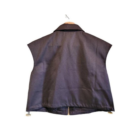 【二手精品9.9新】Prada 的短版抽繩拉鍊背心(肩42胸47長49 )編號S485