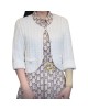 【二手精品9.9新】香奈兒（CHANEL）的白色純棉針織短款外套(肩40胸50長44)編號S490