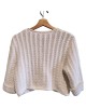 【二手精品9.9新】香奈兒（CHANEL）的白色純棉針織短款外套(肩40胸50長44)編號S490