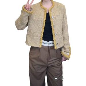 【二手精品9.9新】CHANEL（香奈兒）2026 春夏成衣系列 的經典棉質斜紋軟呢外套(肩40胸48長54長60)編號S491