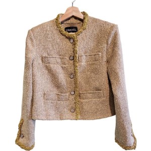 【二手精品9.9新】CHANEL（香奈兒）2026 春夏成衣系列 的經典棉質斜紋軟呢外套(肩40胸48長54長60)編號S491