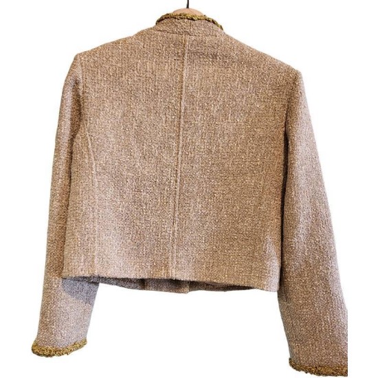 【二手精品9.9新】CHANEL（香奈兒）2026 春夏成衣系列 的經典棉質斜紋軟呢外套(肩40胸48長54長60)編號S491