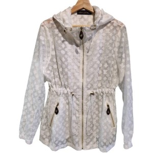【二手精品9.9新】 Louis Vuitton（路易威登）滿版 Monogram 老花連帽防風防曬外套(肩42胸54長70袖長62)編號S499