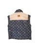 【二手精品9.9新】Louis Vuitton（路易威登） 經典的 Monogram 滿版老花拼接拼色牛仔無袖背心夾克(肩42胸48長56 )編號S501