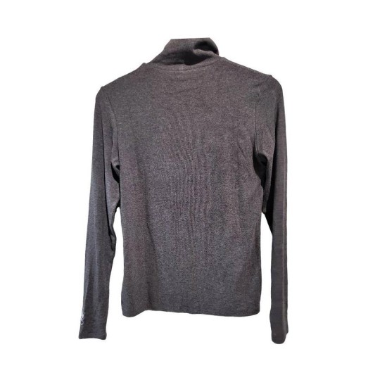 【二手精品9.9新】香奈兒 (CHANEL) 的高領長袖深灰色針織毛衣打底衫(肩38胸48長60袖長61)編號S503