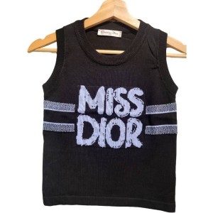 【二手精品9.9新】Christian Dior 迪奧的 “Miss Dior” 復古塗鴉風格針織背心(肩36胸36長47)編號S504