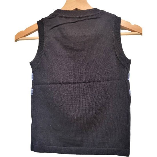 【二手精品9.9新】Christian Dior 迪奧的 “Miss Dior” 復古塗鴉風格針織背心(肩36胸36長47)編號S504