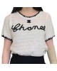  【二手精品9.9新】CHANEL 香奈兒 的字母刺繡針織短袖上衣（肩32胸46長50，有彈性） 編號S507