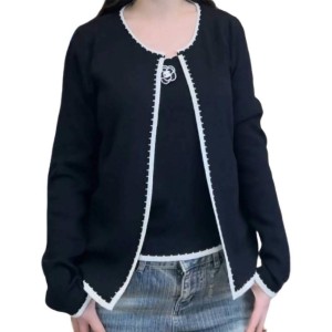 【二手精品9.9新】CHANEL 香奈兒 的黑色針織坦克背心（肩38胸46長52）編號S508