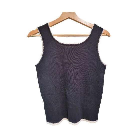 【二手精品9.9新】CHANEL 香奈兒 的黑色針織坦克背心（肩38胸46長52）編號S508