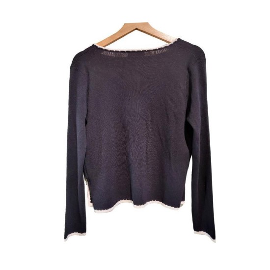 【二手精品9.9新】CHANEL 香奈兒的經典小香風滾邊針織開衫(肩38胸50長54袖長60)S509