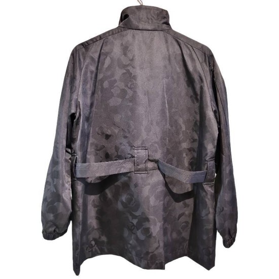 【二手精品9.9新】香奈兒（CHANEL)的黑色機能風防風外套中長版夾克(肩42胸54長74袖長60)編號S517