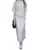 【二手精品9.9新】LOEWE(羅意威)的亞麻抽繩長裙半身裙(腰34臀50長87 )編號S518