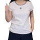 【二手精品9.9新】 CHANEL(香奈兒) Uniform 圓領黑邊刺繡雙 C Logo 短袖 T 恤(肩36胸48長56)編號S523