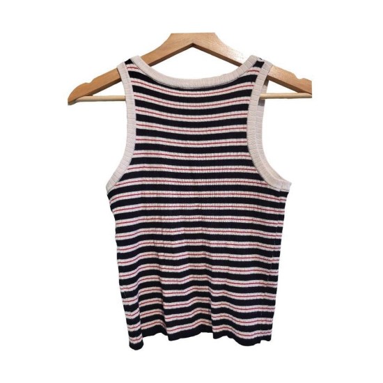 【二手精品9.9新】 Chanel（香奈兒） 經典條紋針織背心(肩38胸42長48)編號S524