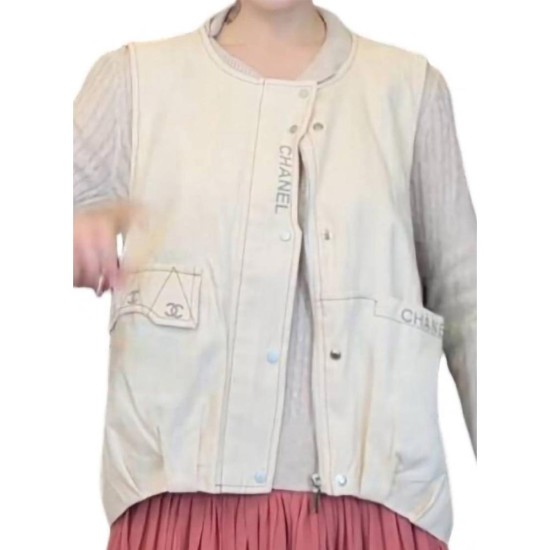 【二手精品9.9新】 Chanel（香奈兒）Uniform 系列工裝拉鍊口袋背心(肩38胸58長53)編號S525