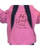 【二手精品9.9新】 Chanel（香奈兒）粉色塗鴉風圓領長袖大學T（衛衣）(落肩76胸70長73袖長58)編號S526