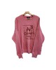 【二手精品9.9新】 Chanel（香奈兒）粉色塗鴉風圓領長袖大學T（衛衣）(落肩76胸70長73袖長58)編號S526