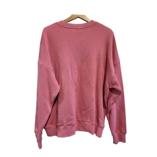 【二手精品9.9新】 Chanel（香奈兒）粉色塗鴉風圓領長袖大學T（衛衣）(落肩76胸70長73袖長58)編號S526